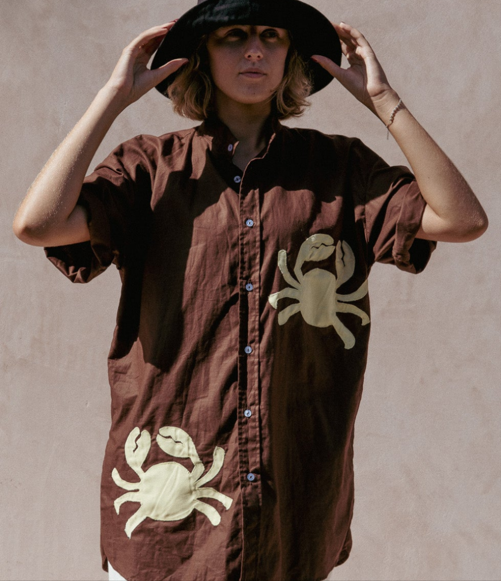KAA shirt (brown + pale yellow crabs)