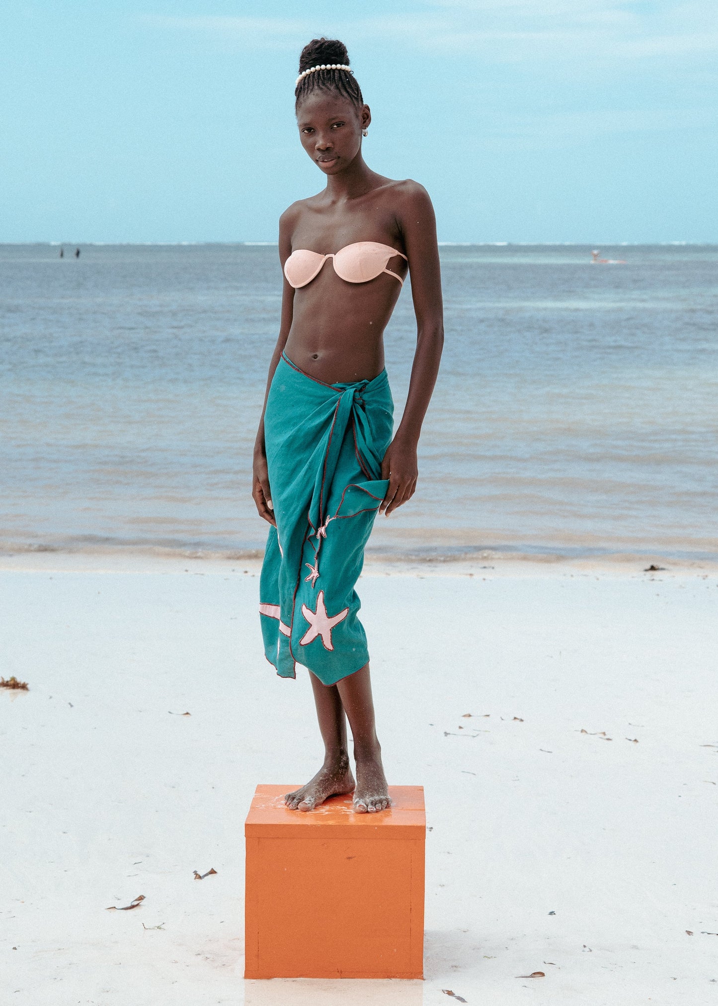 SAMAKI NYOTA one-size wrap skirt ( Teal )
