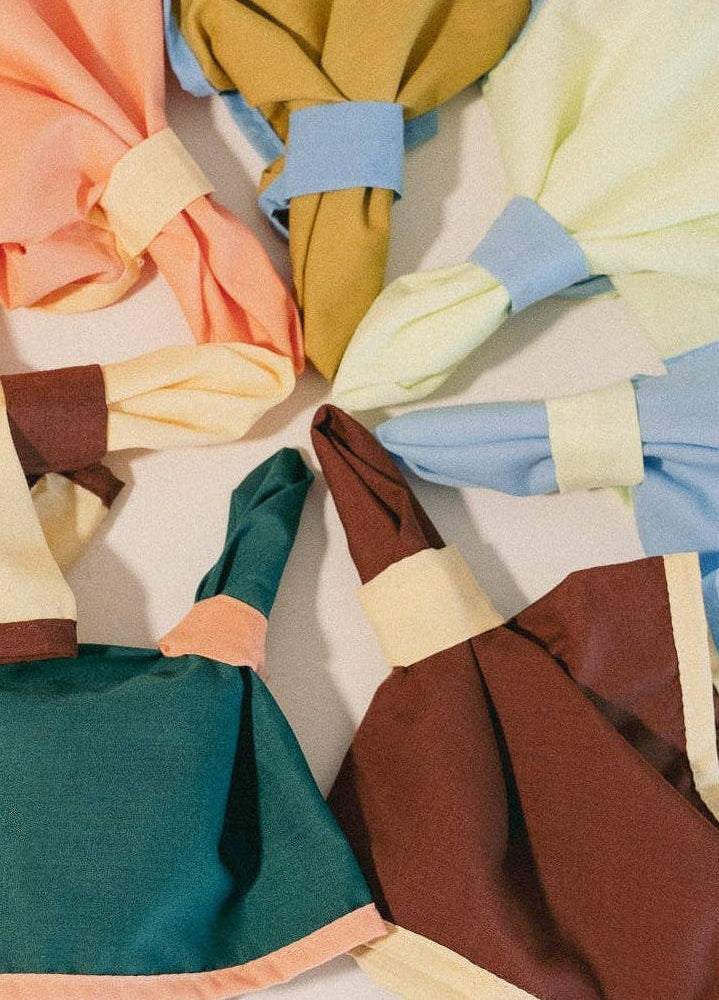 RANGI napkins (peach + pale yellow)