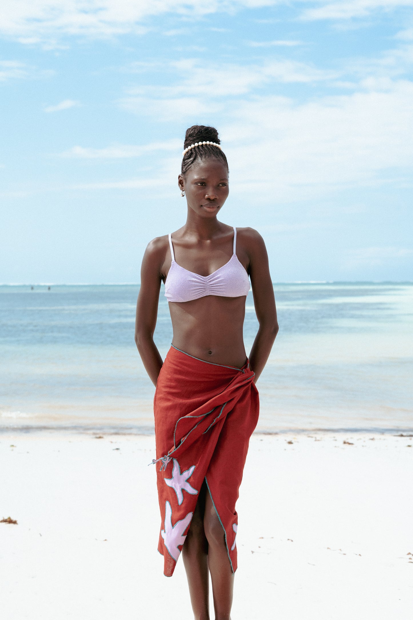 SAMAKI NYOTA wrap skirt (Maroon)