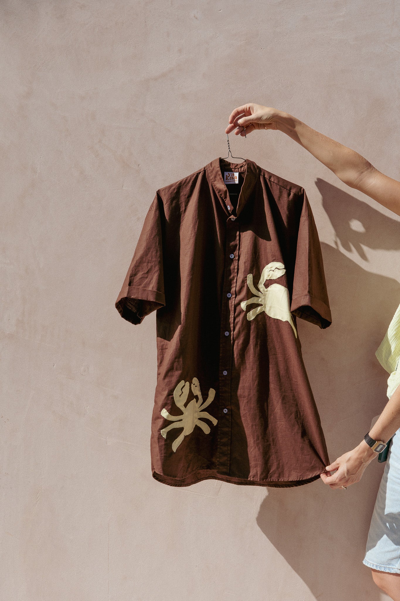 KAA shirt (brown + pale yellow crabs)