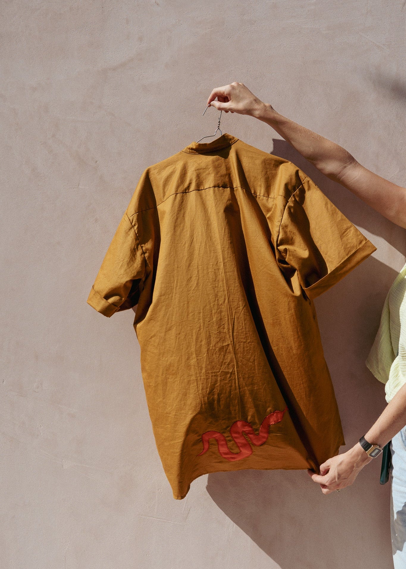 NYOKA shirt (Olive Green + Orange Snakes)