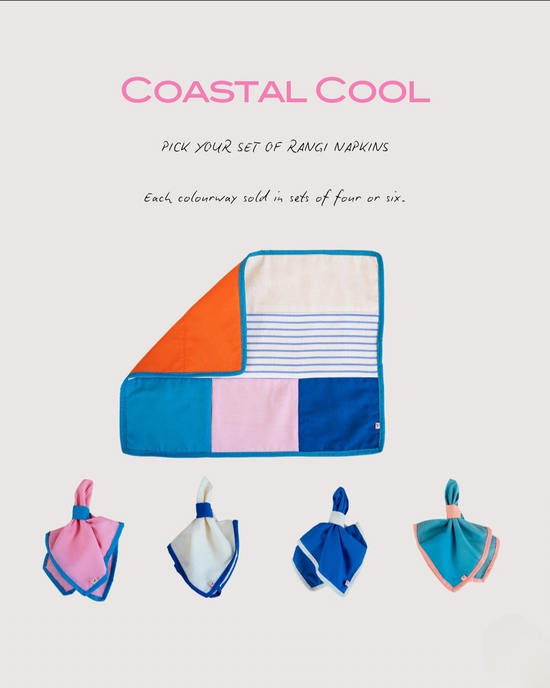 COASTAL COOL napkins (set of 4 mixed)
