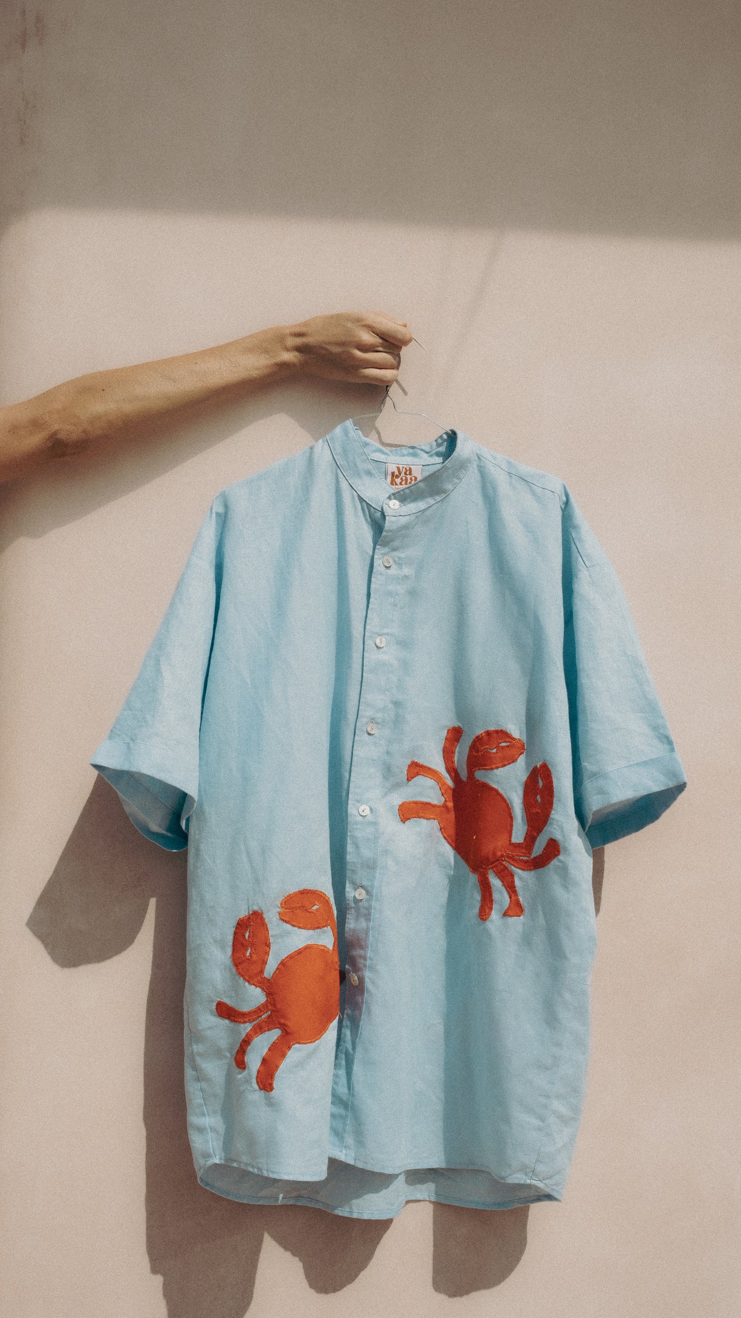 KAA shirt (pale blue+orange crabs)