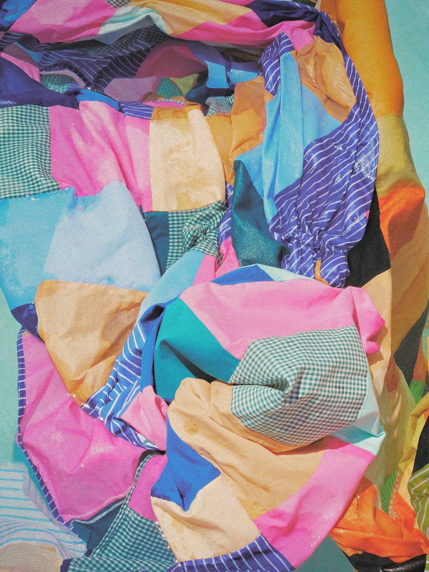 YAKAA patchwork textile (pink+blue)