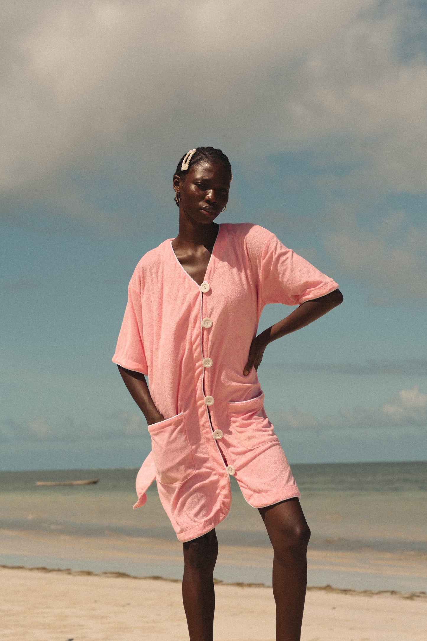 PWANI plush cover-up gown (Baby Pink)