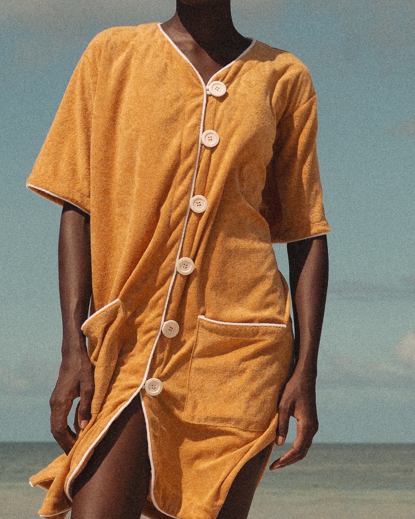 PWANI plush cover-up gown (Mustard)