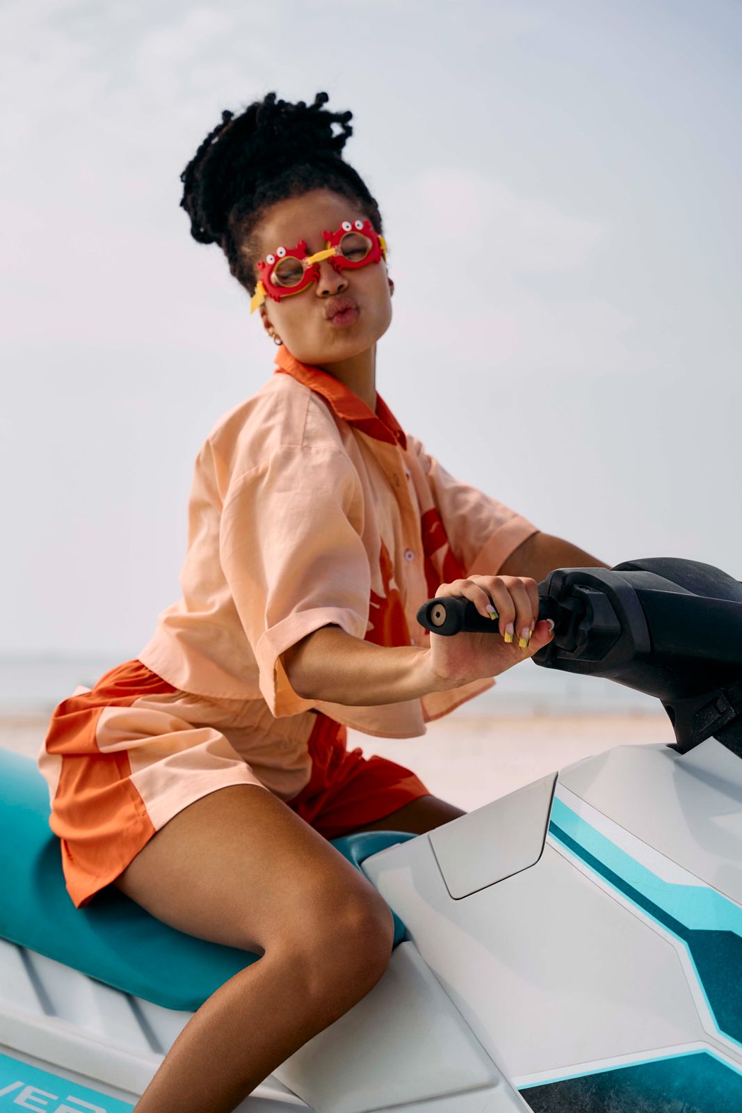 FUPI shirt + shorts set (Peach + Orange)