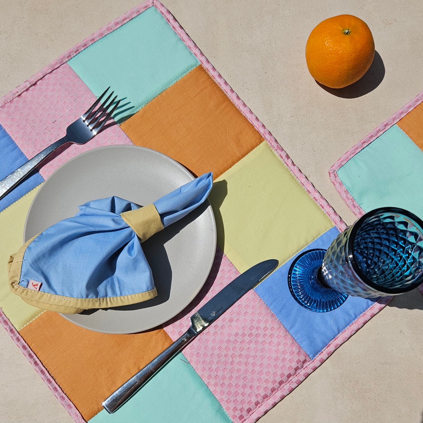 F AR A J A placemats (pink, blue + pastel mix)