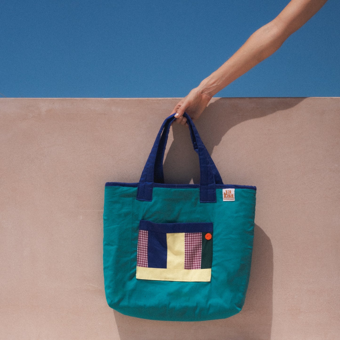 F A R A H A reversible bag (teal + blue)