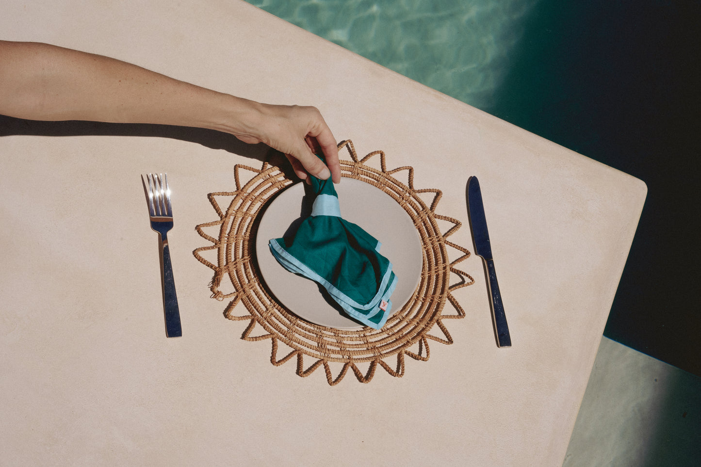 R A N G I napkins (teal + turquoise)