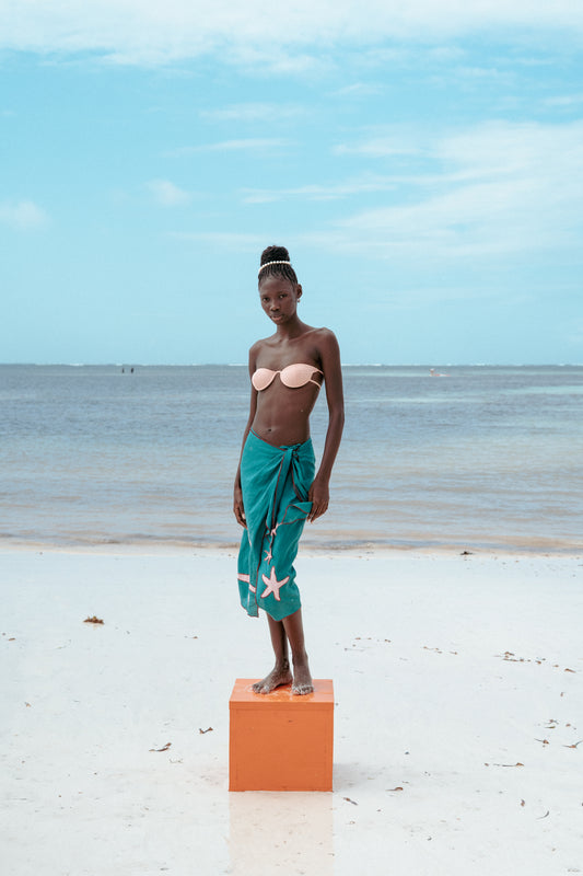 SAMAKI NYOTA wrap skirt (Teal)