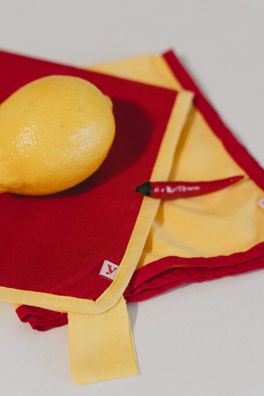 RANGI napkins (red + yellow)