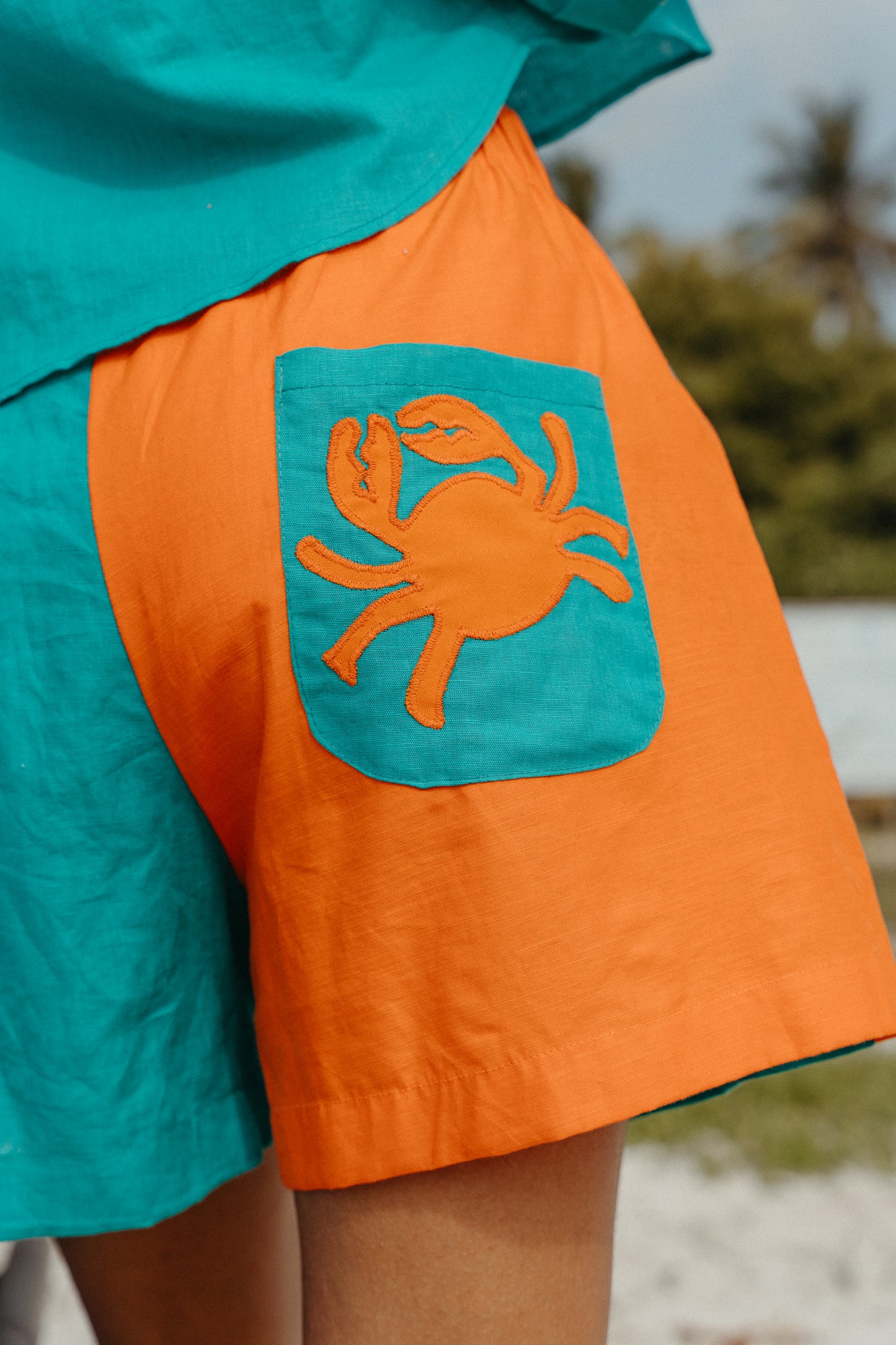 FUPI shirt + shorts set (Teal + Orange)