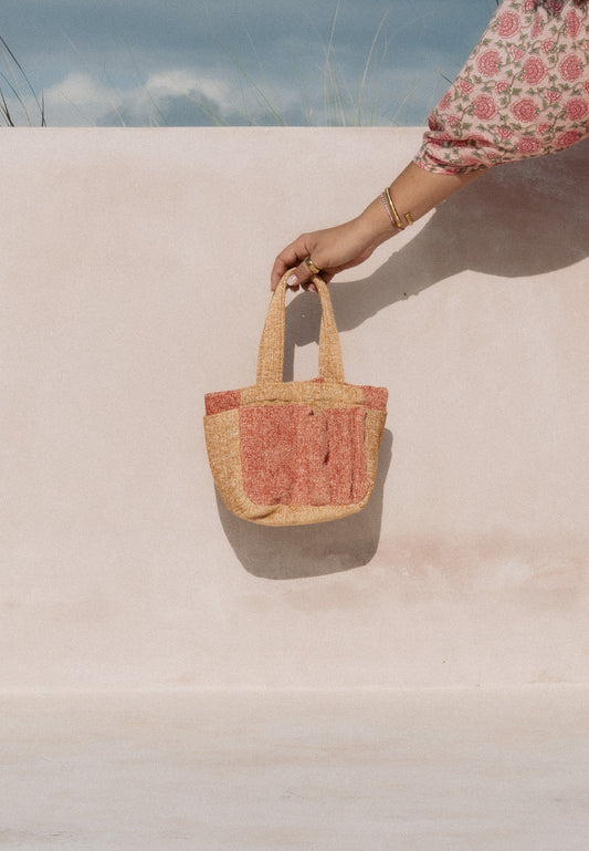RAKIKI bag organiser (warm pink + mustard yellow)