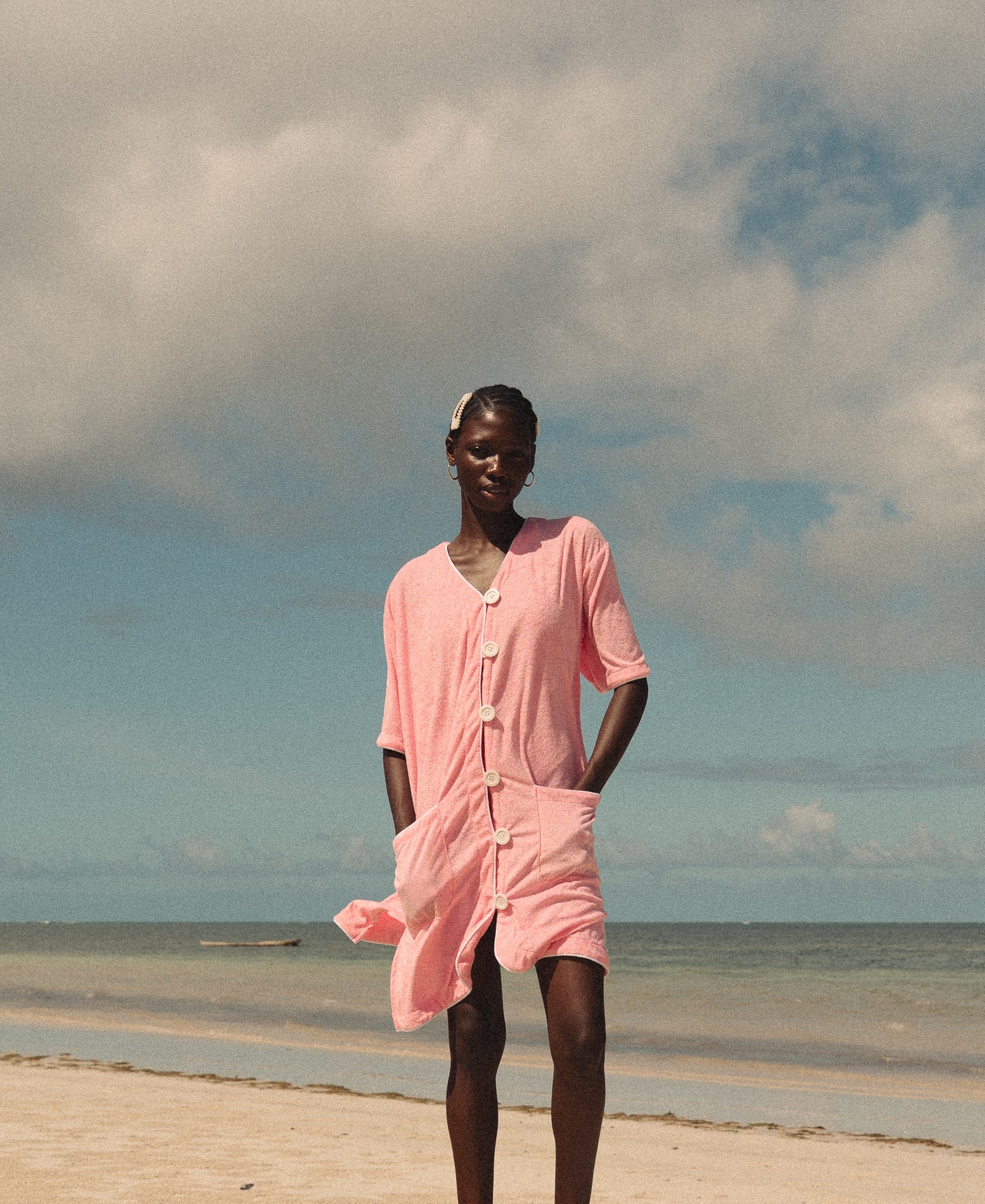 PWANI plush cover-up gown (Baby Pink)