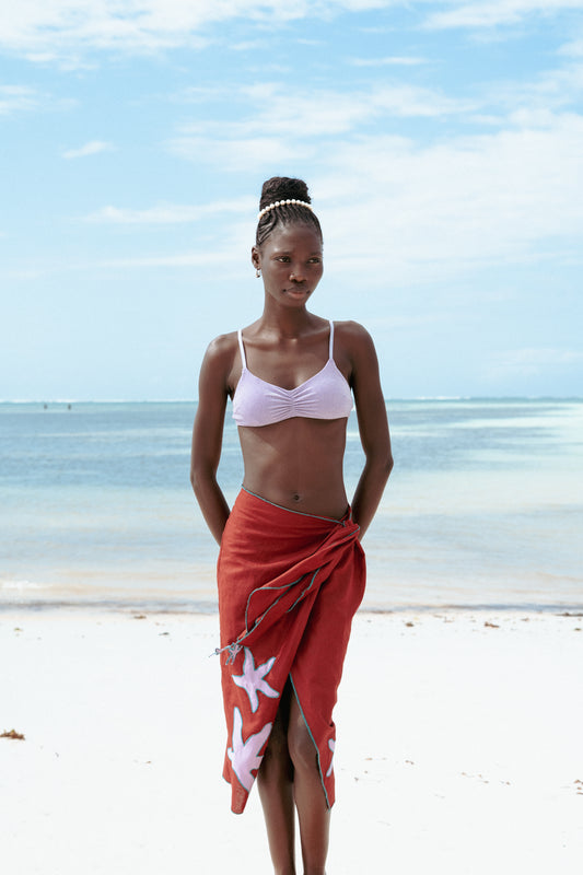 SAMAKI NYOTA wrap skirt (Maroon)