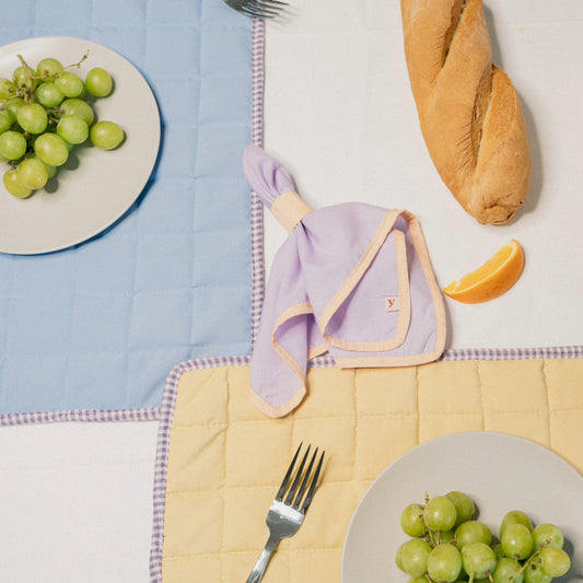 F A R A J A double-sided placemats(sky blue + pastel yellow)