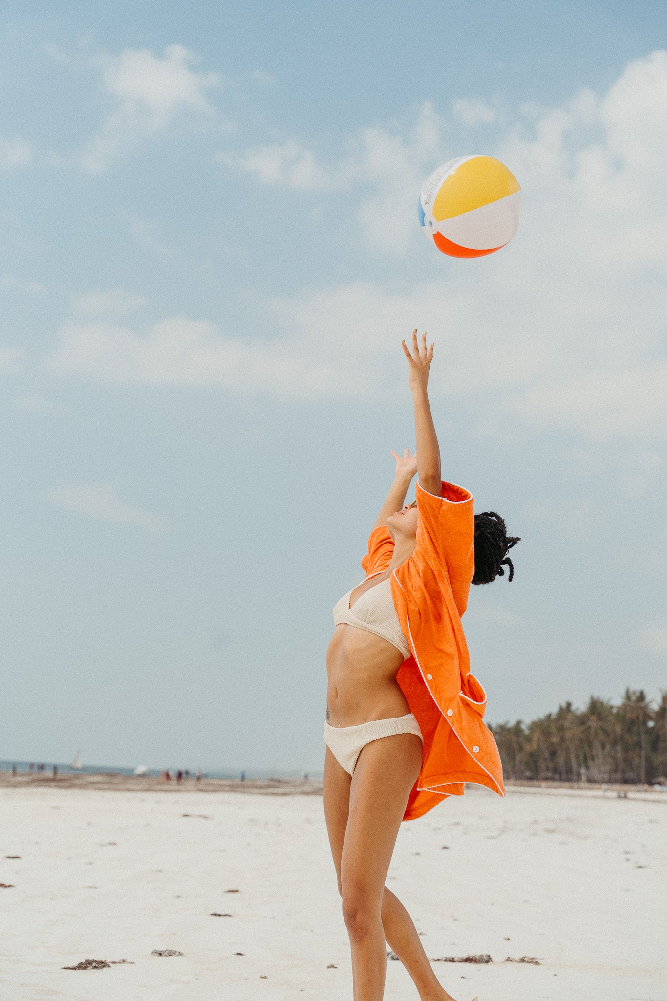 PWANI plush beach cover-up gown (Orange)