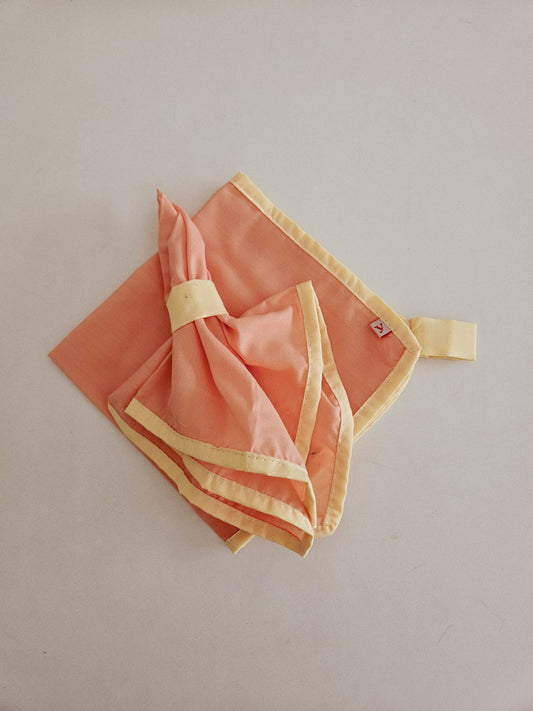 RANGI napkins (peach + pale yellow)