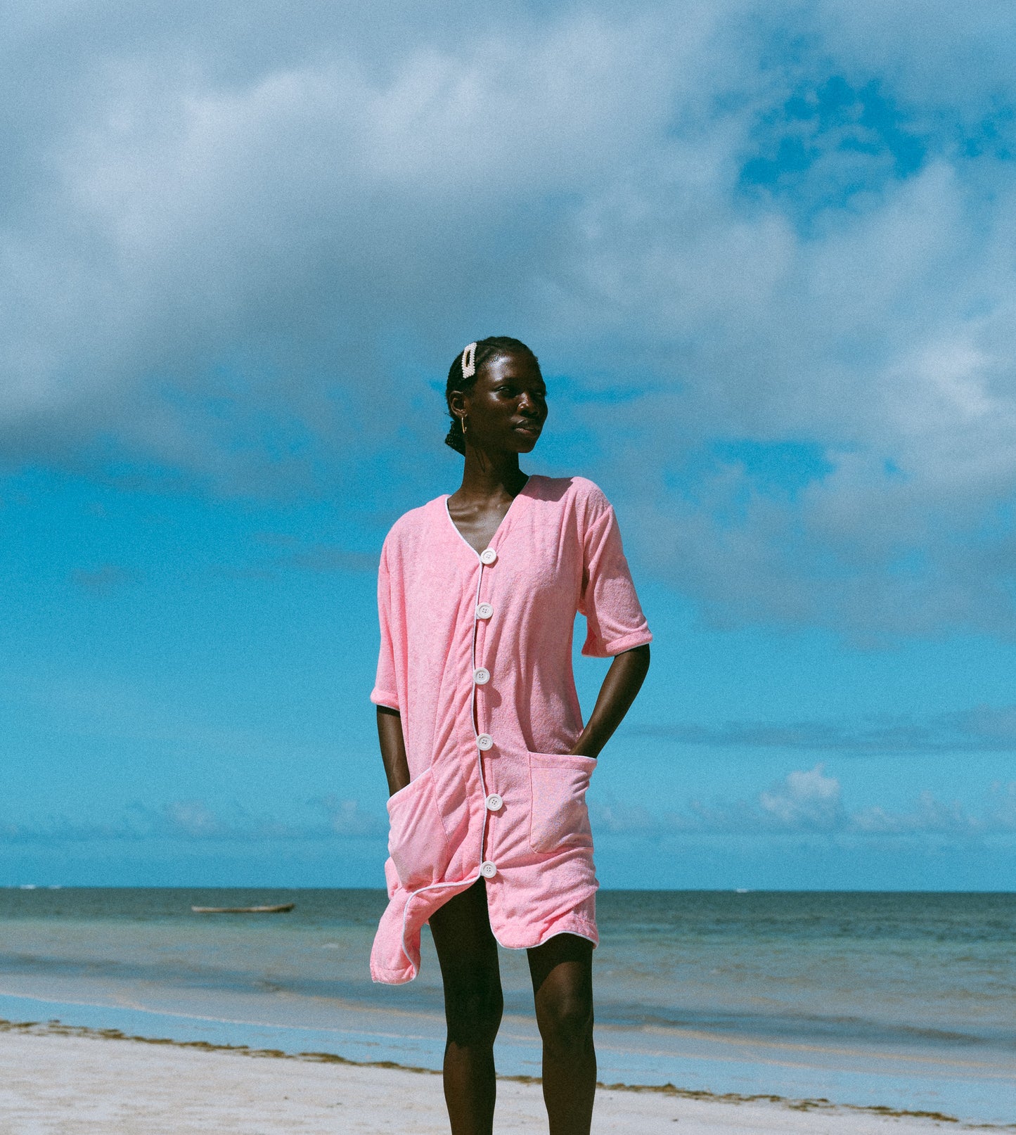 PWANI plush cover-up gown (Baby Pink)