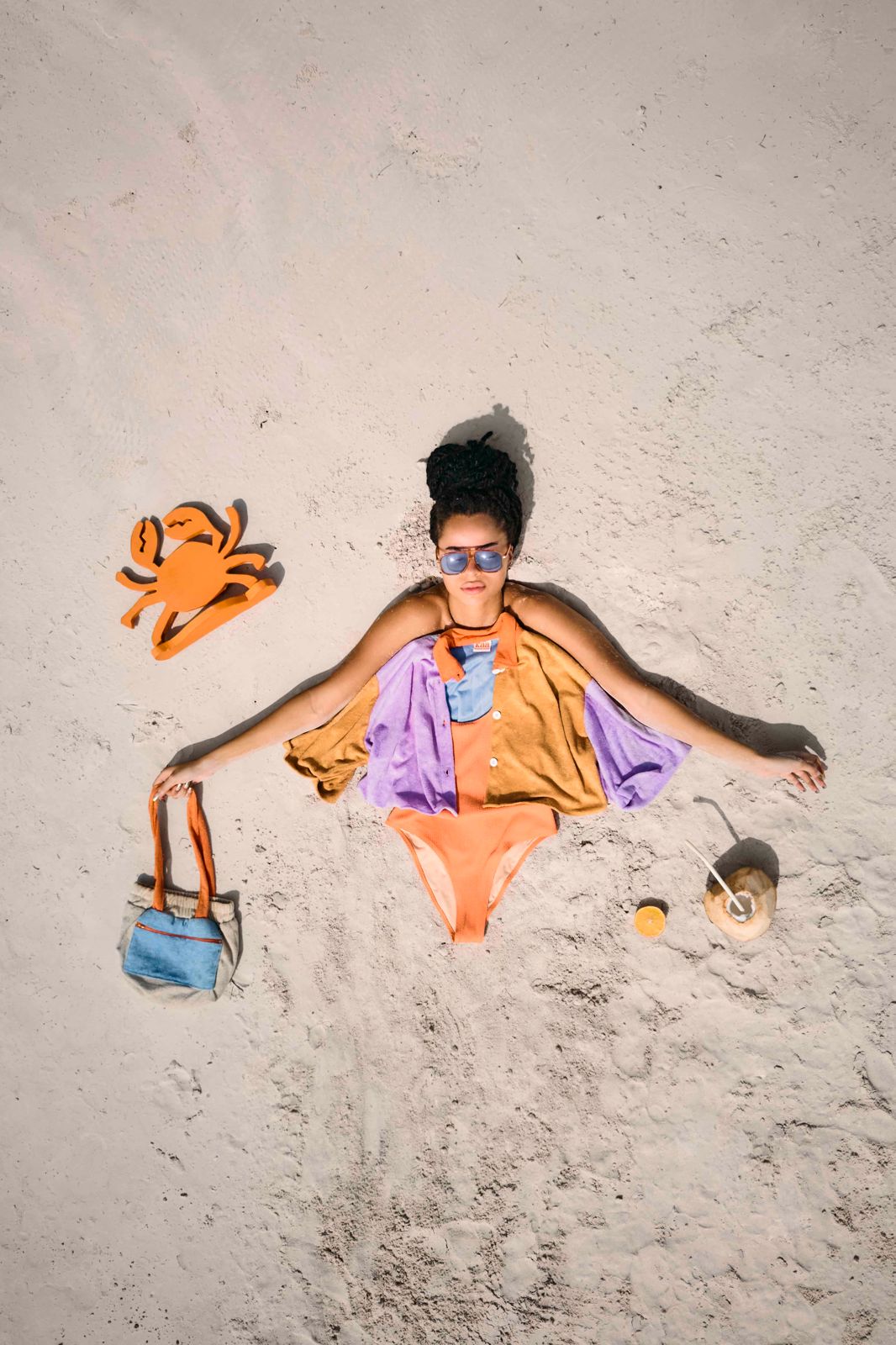 PWANI plush shirt + shorts matching set (Purple + Blue + Mustard)