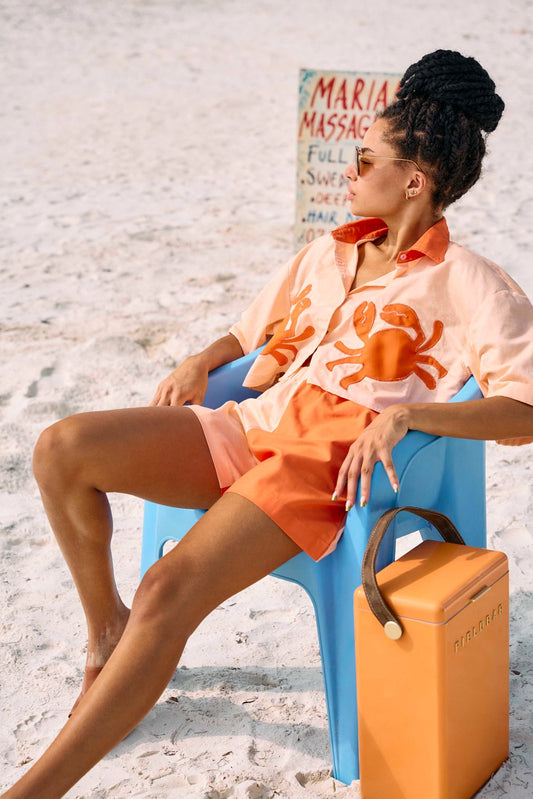 FUPI shirt + shorts set (Peach + Orange)