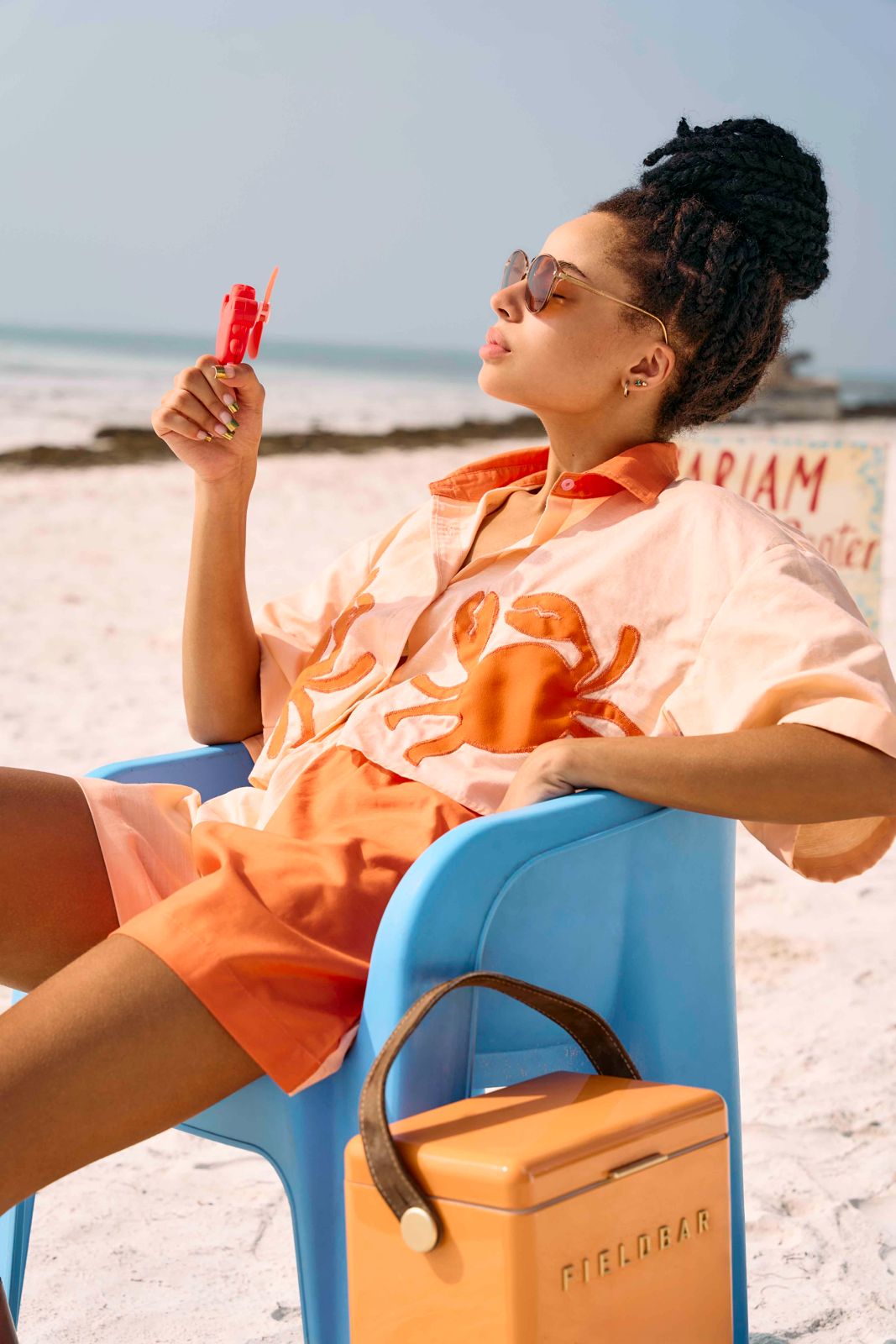 FUPI shirt + shorts set (Peach + Orange)